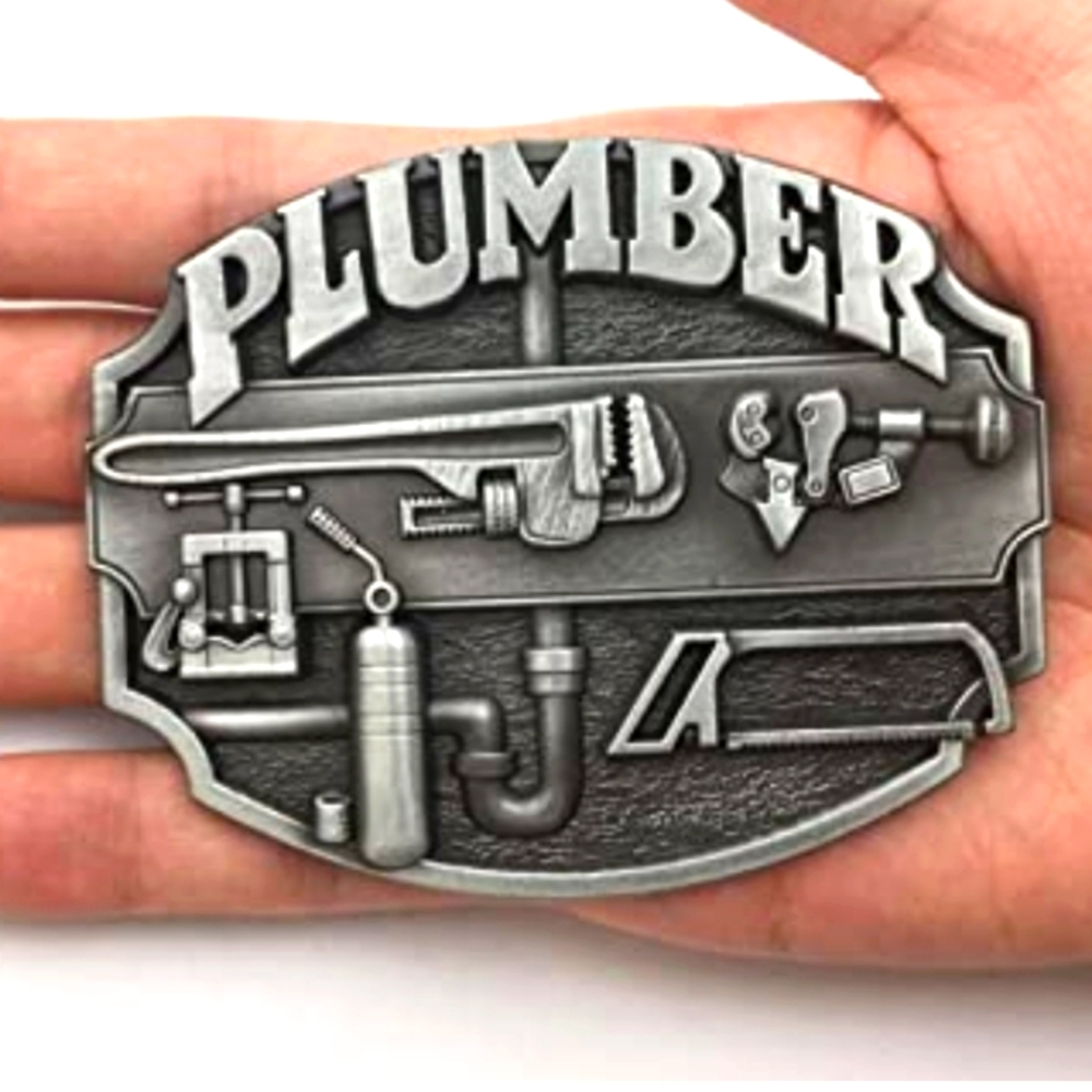 Plumber Belt Buckle approximately 3.75 inch